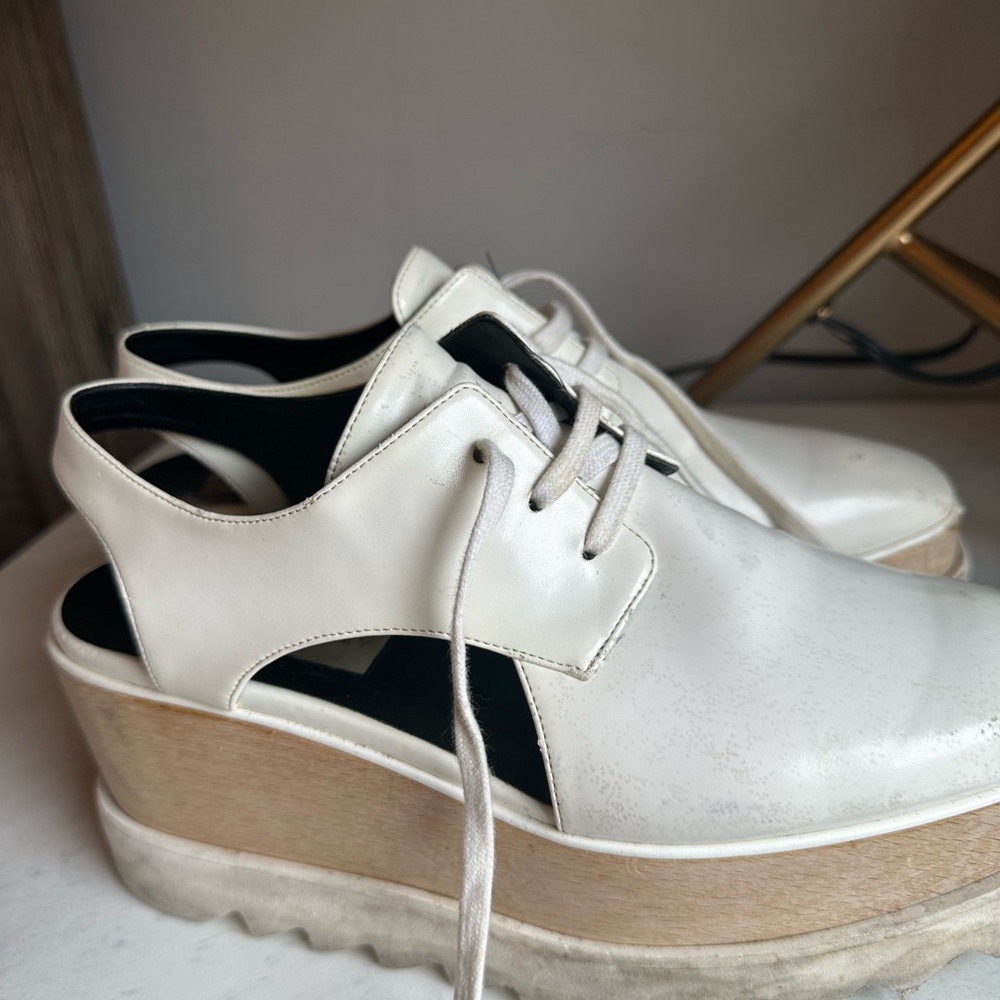 Stella McCartney White and Tan Platform Shoes